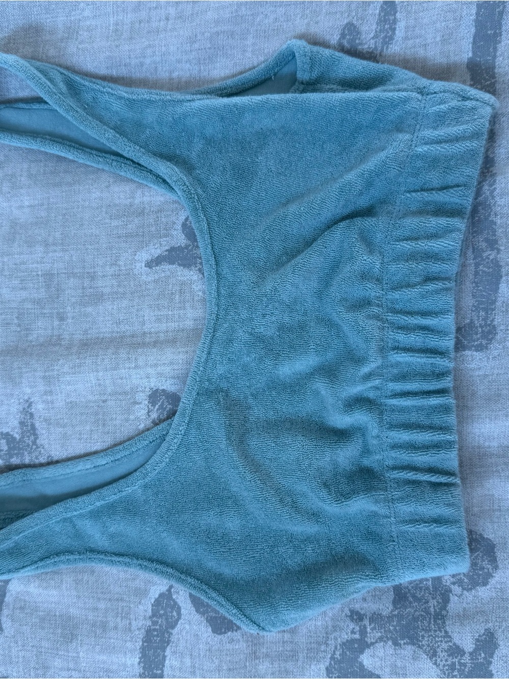 Zara Plush Terry Crop Bralette - Teal Blue